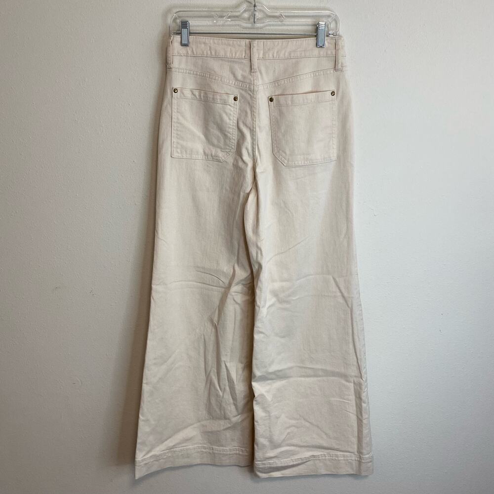 Maeve by Anthropologie Wide Leg Jeans Trouser Cream Women's Size 28 - Picture 2 of 7